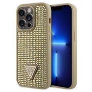 iPhone 15 Pro Guess Rhinestones Triangle Metal Logo Cover